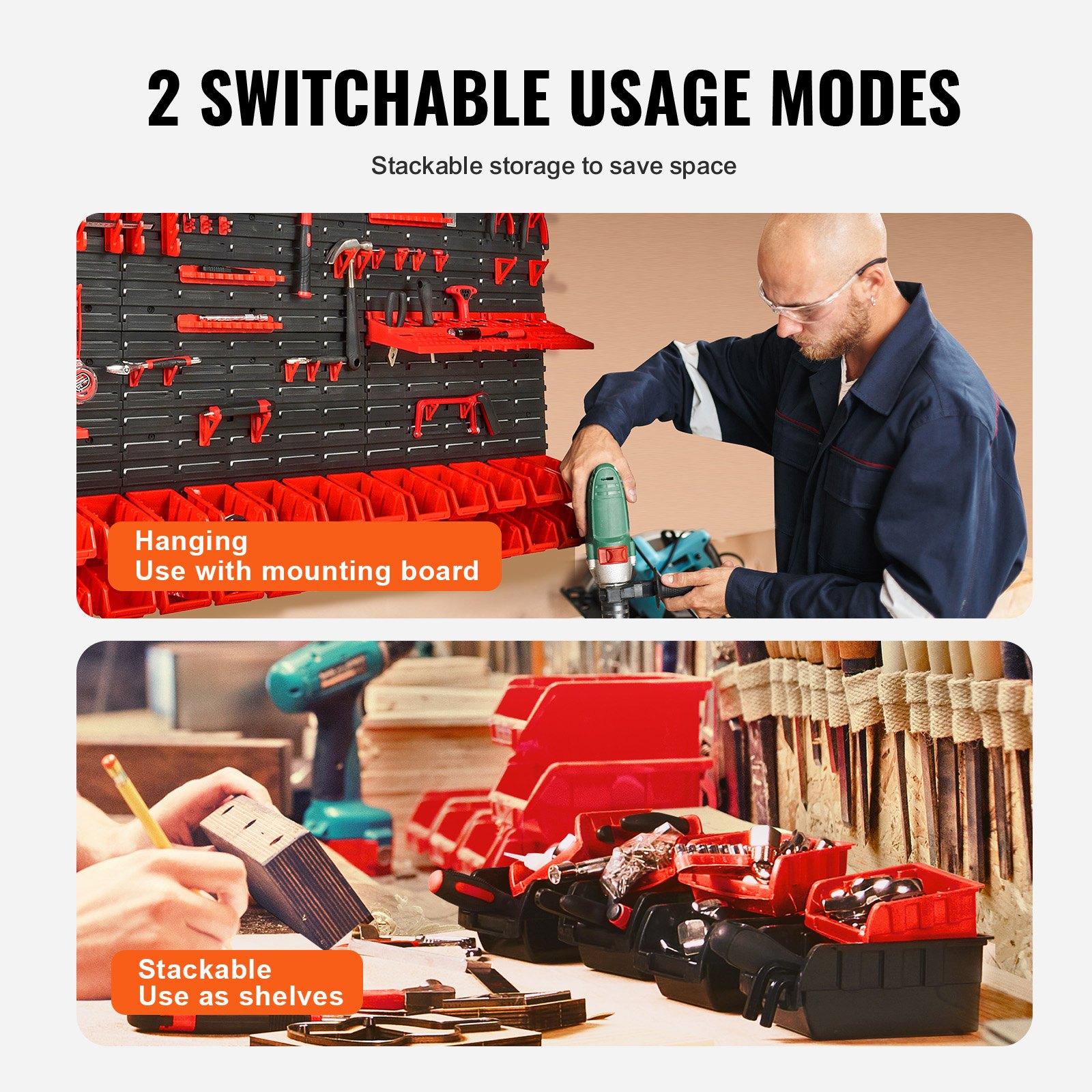 Wall Mounted 30-Bin Plastic Pa - Workshop Tools Holder 评论和价格