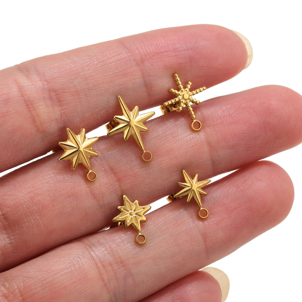 6pcs Stainless Steel Star Earr - Tools Jewelry Making 评论和价格